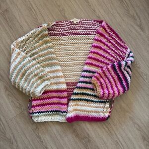 Vibrant Striped Women's Cardigan